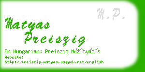 matyas preiszig business card